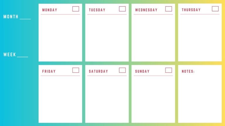 Free Printable Weekly Calendars