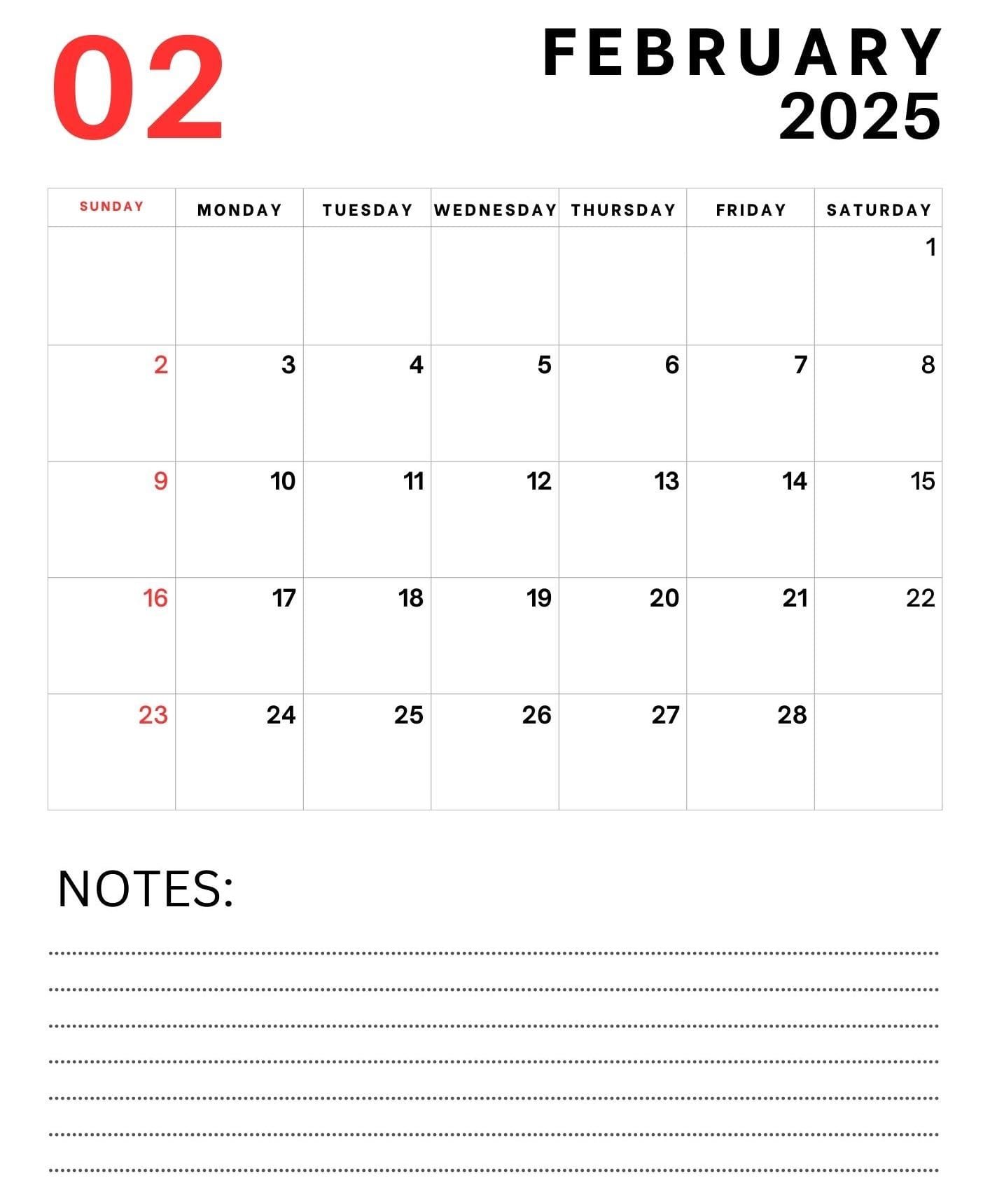 February 2025 calendar February 2025 calendar