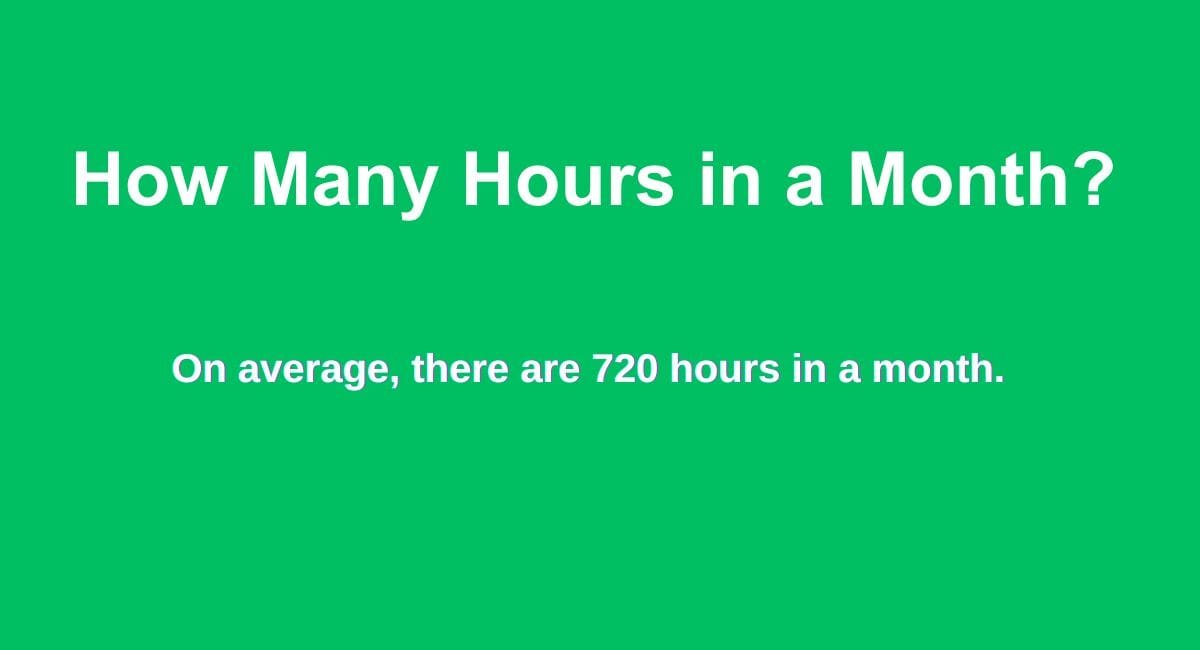 hours in a month