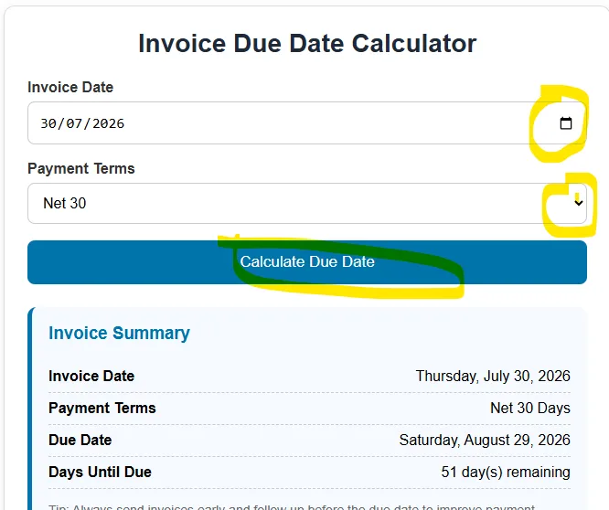 invoice due date calculator